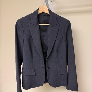 Theory Gray Wool Blend Tailored Blazer Size 6